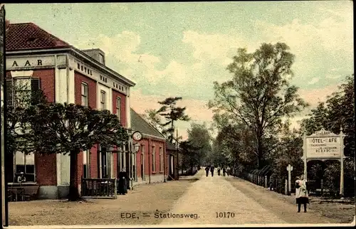 Ak Ede Gelderland Niederlande, Stationsweg