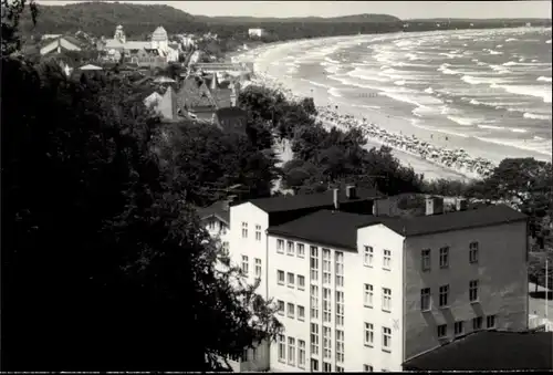 Ak Seebad Binz auf Rügen, Hotel, Strand, Vogelschau