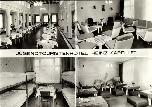 Ak Seebad Binz auf Rügen, Jugendtouristenhotel Heinz Kapelle