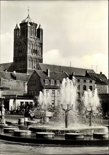 Ak Stralsund in Vorpommern, Wasserspiele an der Ossenreyer Straße