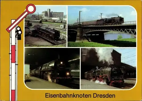 Ak Dresden Altstadt Seevorstadt, Hauptbahnhof, Bahnbetriebswerk, Elbbrücke