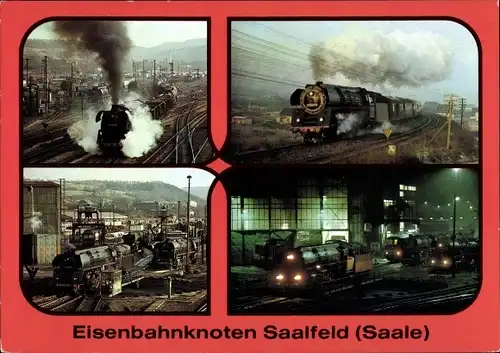 Ak Saalfeld an der Saale Thüringen, Eisenbahnknoten, Güterzug mit BR 44 a. d. Saalbahn 01 0501