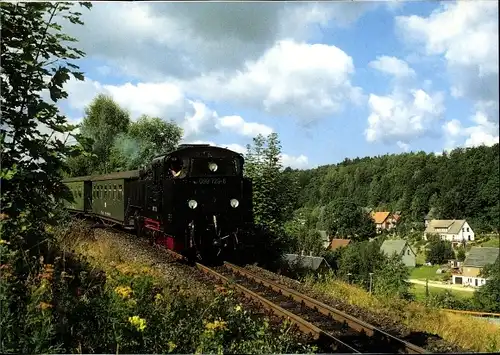 Ak Jonsdorf in Sachsen, Zittauer Bimmelbahn, Personenzug in Ortslage