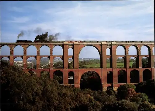 Ak Netzschkau im Vogtland, Göltzschtalbrücke, Lok 503696 und 50849 mit Traditionszug