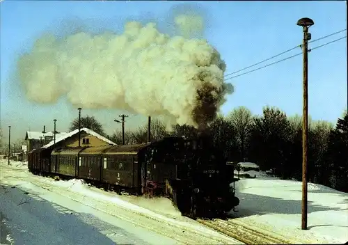 Ak Schlettau im Erzgebirge, Lok 86 1001 mit PmG 19639