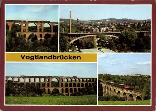 Ak Plauen im Vogtland, Elstertalbrücke, Vogtlandbrücken, Friedrich-Ebert-Brücke, Syratalbrücke