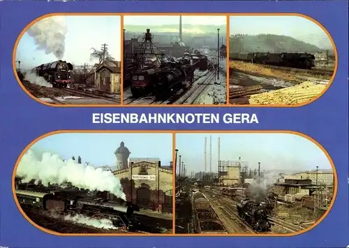 Ak Gera in Thüringen, Eisenbahnknoten, Bahnbetriebswerk