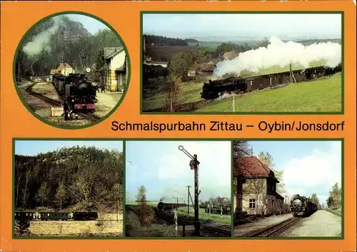 Ak Oybin in der Oberlausitz, Bahnhof, Schmalspurbahn Zittau-Oybin, Bahnhof Jonsdorf