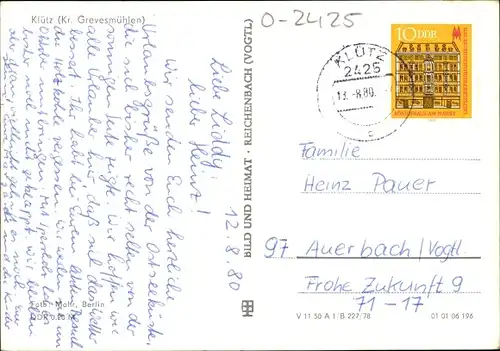 Ak Klütz in Mecklenburg, Ortspartie