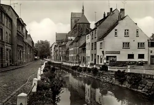 Ak Hansestadt Wismar, Mühlengrube, Elektrohandel