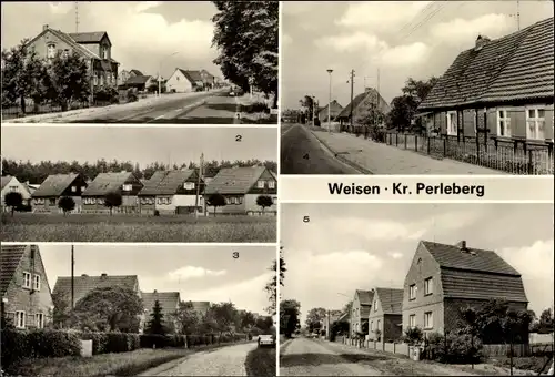 Ak Weisen in der Prignitz, Ortseingang, Stadtrandsiedlung, Reichsbahnsiedlung, Dorfstraße