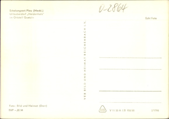 Ak Quetzin Plau am See Mecklenburg, Urlauberdorf Heidenholz Nr. 3409701
