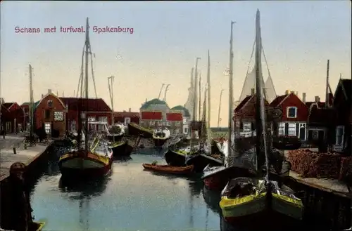 Ak Bunschoten Spakenburg Utrecht Niederlande, Schans met Turfwal