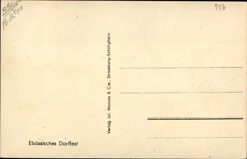 Ak Elsässisches Dorffest, Frauen in Volkstrachten, Kutsche