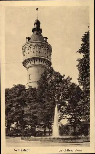 Ak Sélestat Schlettstadt Elsass Bas Rhin, Le chateau d'eau