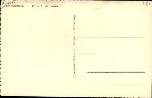 Ak Obernai Oberehnheim Elsass Bas Rhin, Puits à Six Seaux