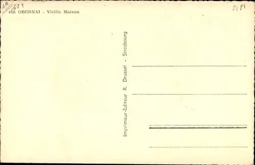 Ak Obernai Oberehnheim Elsass Bas Rhin, Vieille Maison