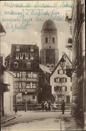 Ak Strasbourg Straßburg Elsass Bas Rhin, L'Eglise Sainte Madeleine