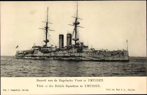 Ak Visit of the British Squadron to Ymuiden, Britisches Kriegsschiff