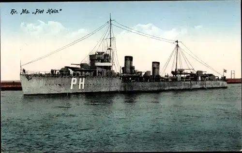 Ak Hr. Ms. Piet Hein, Niederländisches Kriegsschiff