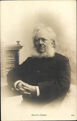 Ak Norwegischer Schriftsteller und Dramatiker Henrik Ibsen, Sitzportrait
