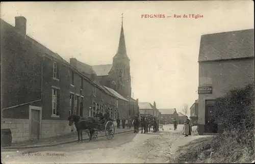 Ak Feignies Nord, Rue de l'Eglise