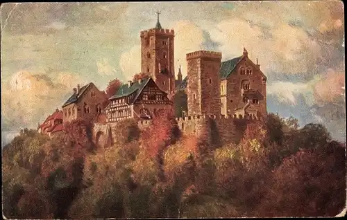 Künstler Ak Bayerlein, F., Lutherstadt Eisenach in Thüringen, Die Wartburg von Südwest