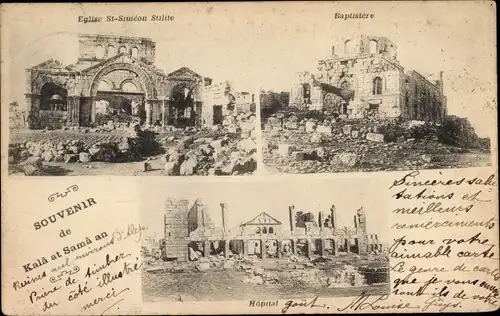 Ak Kala at Samaan Türkei, Eglise St. Simeon Stilite, Baptistere, Hopital, Kriegszerstörung 1. WK