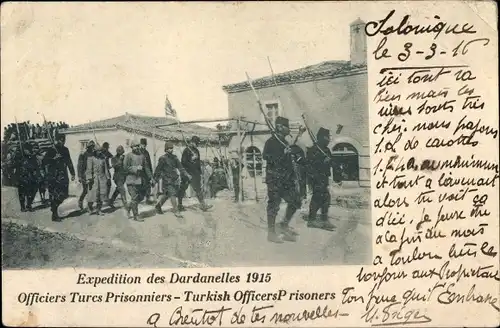 Ak Expedition des Dardanelles 1915, Officiers Turcs Prisonniers