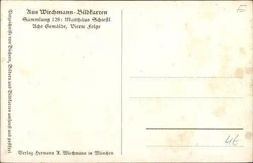 Künstler Ak Schiestl, Matthäus, Alpenfee, Kranz aus Edelweiß, Enzian