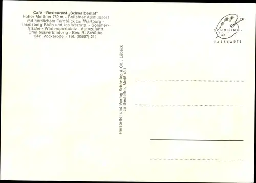 Ak Vockerode Meißner in Hessen, Cafe-Restaurant Schwalbenthal, Innenansicht