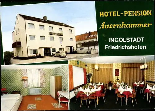 Ak Ingolstadt an der Donau Oberbayern, Hotel-Pension Auernhammer, Innenansicht