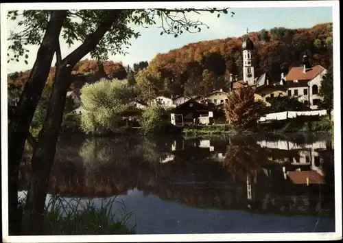 Ak Wolfratshausen in Oberbayern, Partie an der Loisach