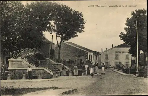 Ak Void Meuse, Passerelle et Pont tournant, Hotel