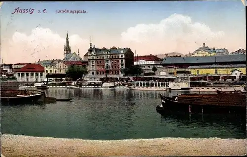 Ak Ústí nad Labem Aussig an der Elbe, Landungsplatz