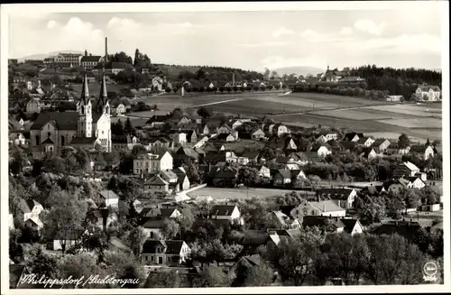 Ak Filipov Filippsdorf Philippsdorf Jiříkov Georgswalde Region Aussig, Teilansicht, Wallfahrtskirche