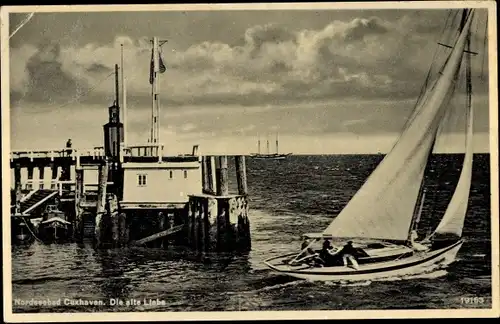 Ak Nordseebad Cuxhaven, die alte Liebe, Segelboot