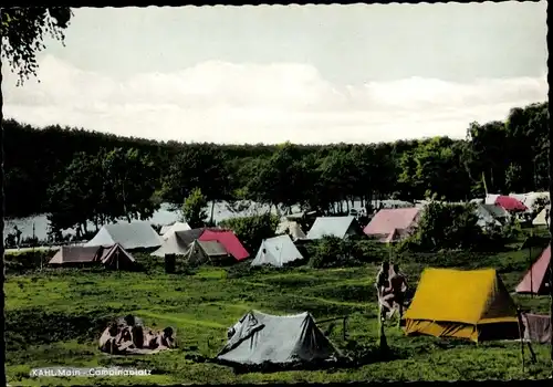 Ak Kahl am Main Unterfranken, Campingplatz