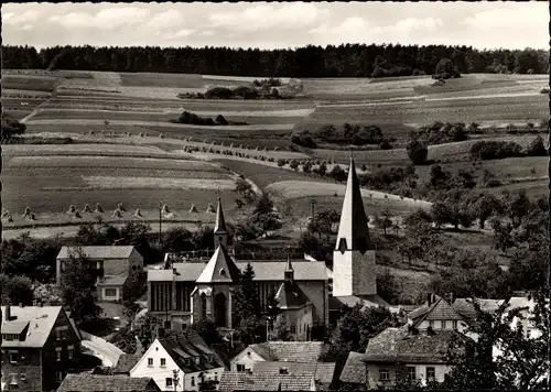 Ak Hessenthal Mespelbrunn im Spessart, Teilansicht mit Wallfahrtskirche