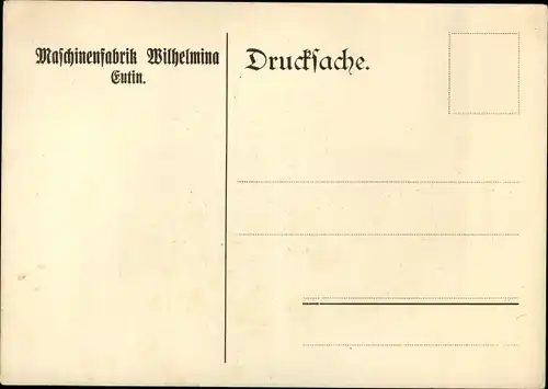 Ak Eutin in Ostholstein, Maschinenfabrik W. Prüss, Landbaumaschine Wilhelmina