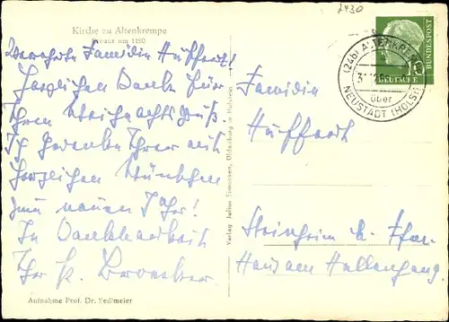 Ak Altenkrempe in Holstein, Inneres der Kirche