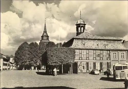 Ak Boizenburg an der Elbe, Marktplatz, Rathaus