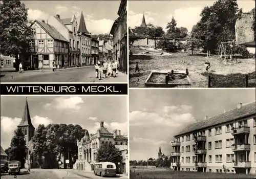 Ak Wittenburg in Mecklenburg, Große Straße, Häuser, Rathaus