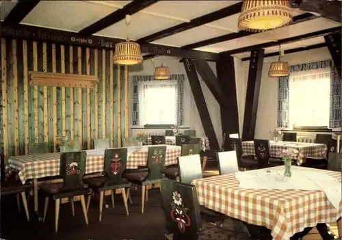 Ak Banzkow in Mecklenburg, Gaststätte Lewitzmühle, Innenansicht, Restaurant