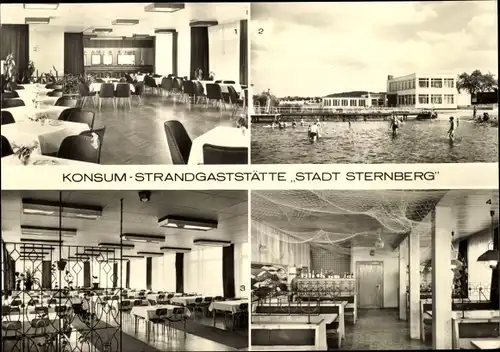 Ak Sternberg in Mecklenburg, Konsum-Strandgaststätte Stadt Sternberg, Café, Bar, Restaurant