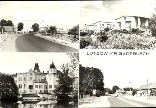 Ak Lützow in Mecklenburg, Straßenpartie, Schloss