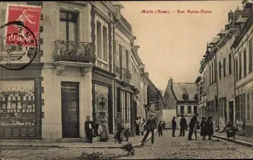 Ak Marle Aisne, Rue Notre Dame