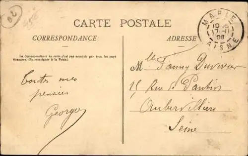 Ak Marle Aisne, Rue Notre Dame