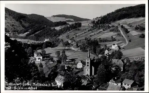 Foto Ak Mellenbach Glasbach, Blick auf Kirche und Ort