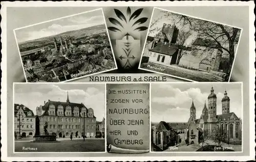 Ak Naumburg an der Saale, Totale, Marientor, Rathaus, Dom